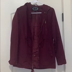 maroon lightweight jacket